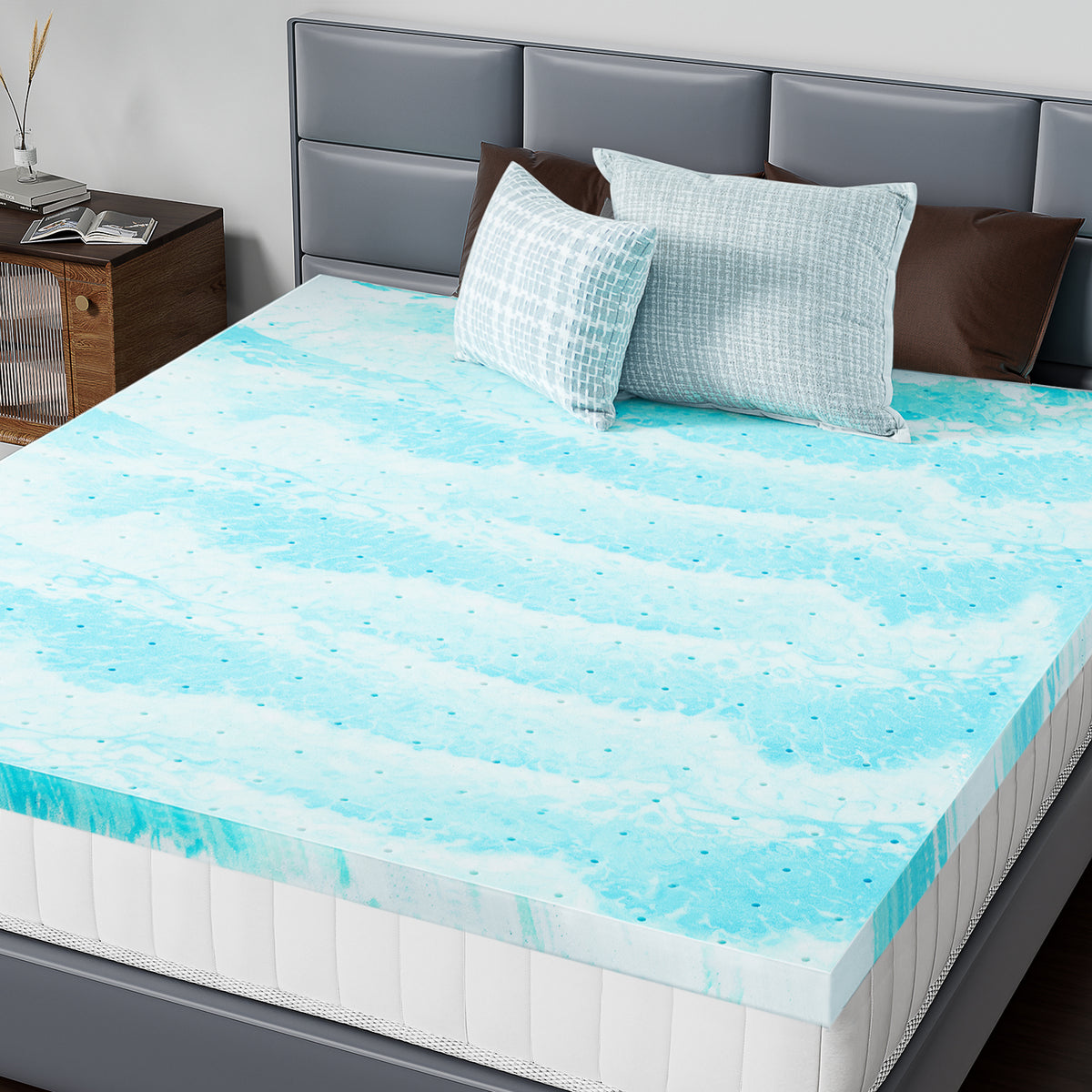Gel Memory Foam Mattress Topper, Queen