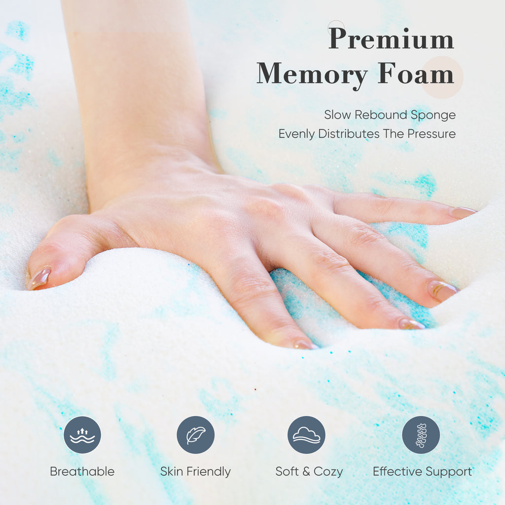 Gel Memory Foam Mattress Topper, Queen – photo 2