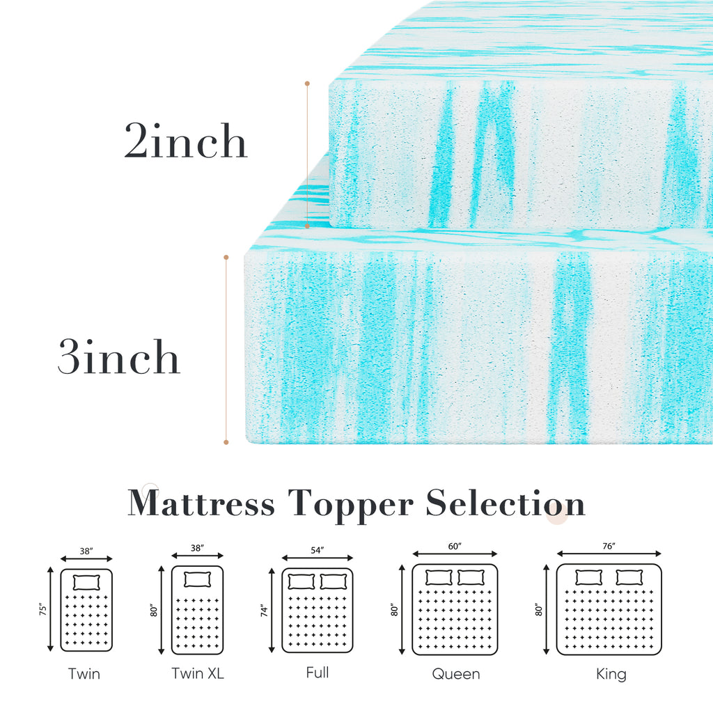 Gel Memory Foam Mattress Topper, Queen – photo 4