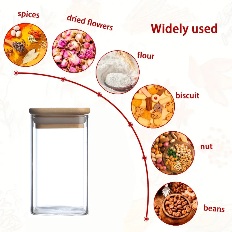 Square Glass Spice Jars, Set of 18 – photo 12