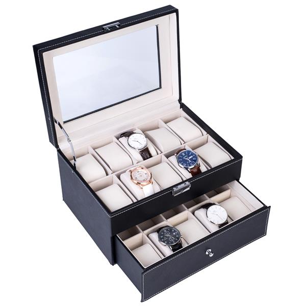 20-Slot Watch Box with Drawer
