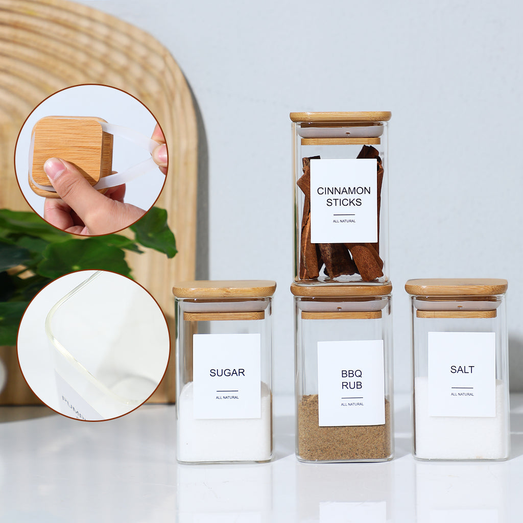 Square Glass Spice Jars, Set of 18 – photo 5