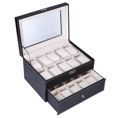 20-Slot Watch Box with Drawer – photo 2