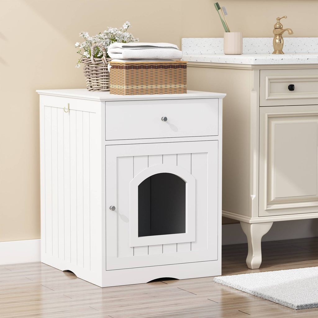 Litter Box Cabinet with Drawer