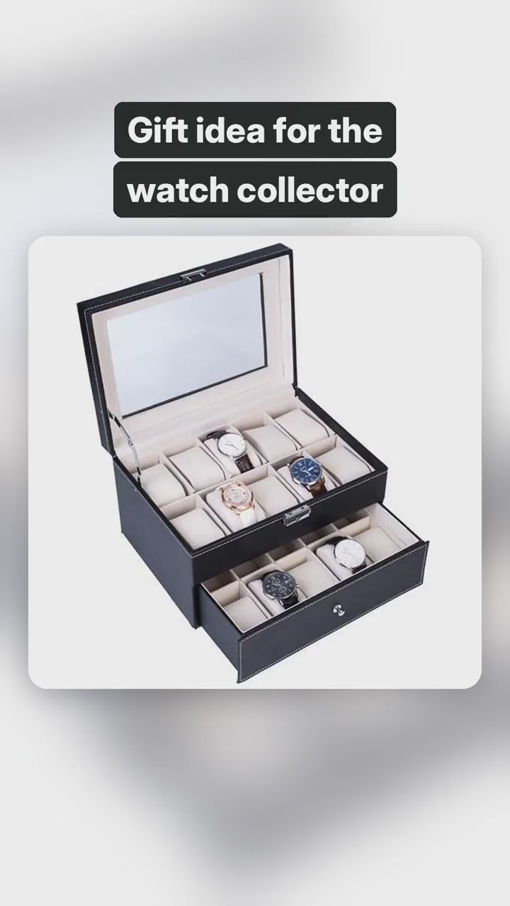 20-Slot Watch Box with Drawer